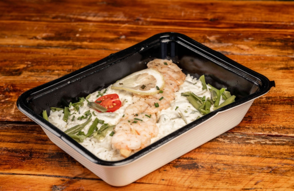 Groene curry met garnalen
