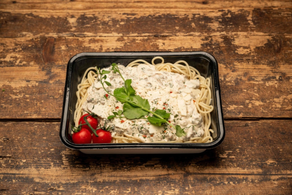 Pasta met champignonsaus en gehakt