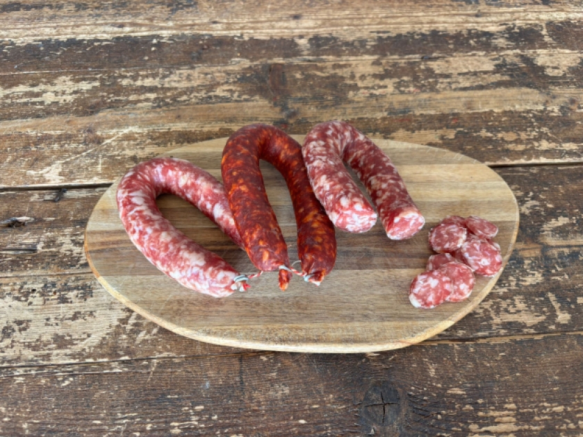 Trio huisgemaakte droge worst