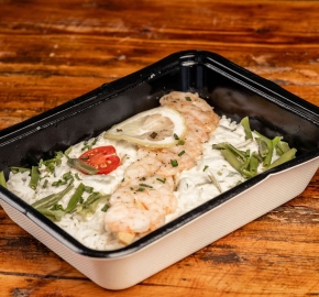 Groene curry met garnalen