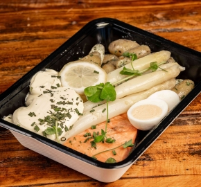 Zalm met witte asperges